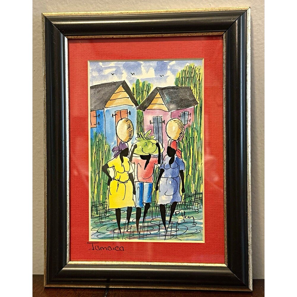 Pheny “Jamaica” Signed Matted & Framed Portrait Art Print on Paper